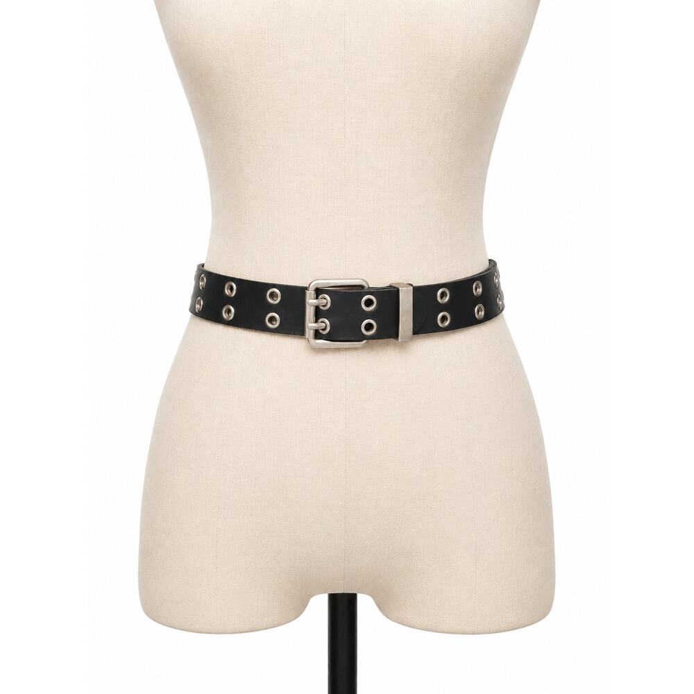 Black Double Grommet Belt Punk Grunge Y2K Unisex